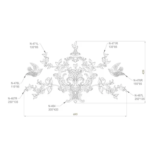 Oak Flower wall decor composition 